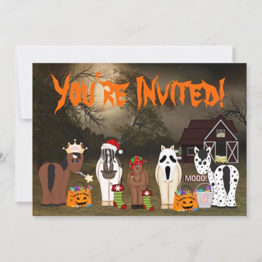 Leuk Horsey Halloween Vakantie Paard Party Kaart (Voorkant)