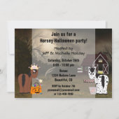 Leuk Horsey Halloween Vakantie Paard Party Kaart (Achterkant)