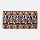 Leuk huisdier foto poot print marine blauw bureaumat (Voorkant)