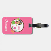 Leuk Hula Meisje Hawaiiaanse Luau Themed Bagagelabel (Achterkant horizontaal)