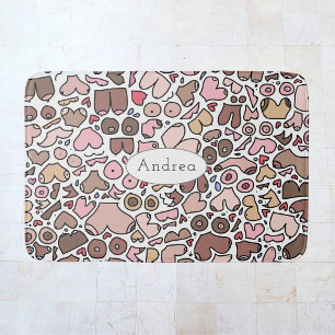 Leuk humor neutraal borstpatroon badmat