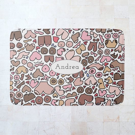Leuk humor neutraal borstpatroon badmat