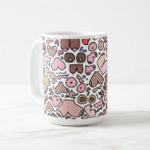 Leuk humor neutraal borstpatroon koffiemok (Voorkant links)