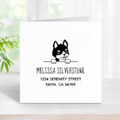 Leuk Husky Puppy Adres Rubberstempel