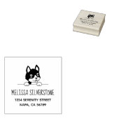 Leuk Husky Puppy Adres Rubberstempel (Gestempeld)