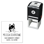 Leuk Husky Puppy Adres Zelfinktende Stempel (In situ)