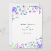 Leuk huwelijk met bloemen Uitnodiging (Achterkant)