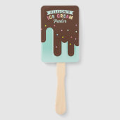 Leuk Ice Cream Blauwgroen Popsicle Treat Verjaarda Handwaaier (Voorkant)