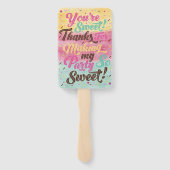 Leuk Ice Cream Roze Popsicle Treat Verjaardagsfees Handwaaier (Achterkant)
