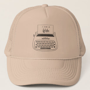 Leuk Ik BEN een schrijver Trucker Hoed Typewriter  Trucker Pet