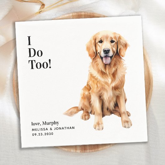 Leuk Ik Doe Te Gouden Retriever Pet Dog Bruiloft Servet