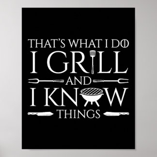 Leuk ik grill en weet dingen vleesliefhebber recue poster