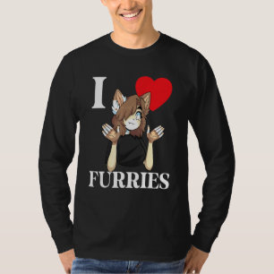 Leuk Ik Hart Furries Furry Fandom Liefde 4 T-shirt
