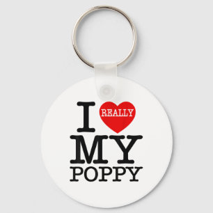 Leuk ik hart mijn papaver Ik hou van mijn papaver Sleutelhanger