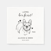 Leuk Ik hield van haar eerste Franse Bulldog bruil Servet (Voorkant)