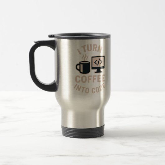 Leuk Ik Verander Koffie In Code Reisbeker (Links)