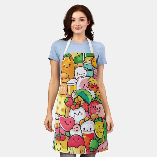 Leuk illustratie ontwerp voor schort (Gedragen)