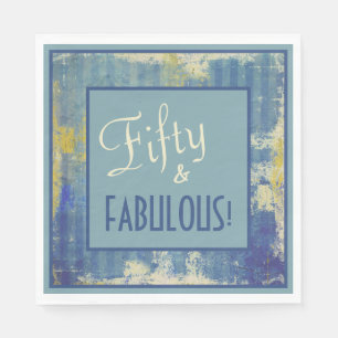Leuk ingelijst Retro Fifty & FABULOUS! 50ste verja Servet