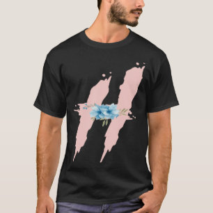 Leuk Initiaal Monogram Bloemen Alfabet Letters H T-shirt