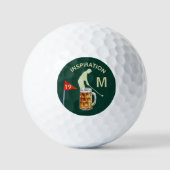 Leuk Inspirerend 19e Hole Bier Monogram Golfballen (Voorkant)
