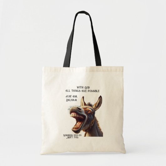 Leuk Inspirerend Bijbelcitaat Balam's Ezel Tote Bag (Voorkant)