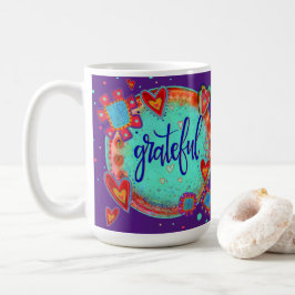 Leuk inspirerend dankbare bloemharten koffiemok