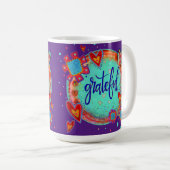 Leuk inspirerend dankbare bloemharten koffiemok (Voorkant rechts)