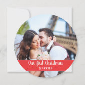 Leuk ironisch dat we getrouwd zijn elepement foto feestdagenkaart (Achterkant)