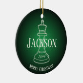 Leuk Ivory King Schaakstuk met Naam Keramisch Ornament (Rechts)