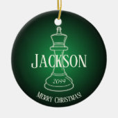 Leuk Ivory King Schaakstuk met Naam Keramisch Ornament (Voorkant)