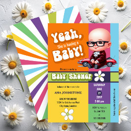 Leuk Ja Baby Retro Baby Borrel Kaart