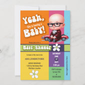 Leuk Ja Baby Retro Baby shower Kaart (Voorkant)
