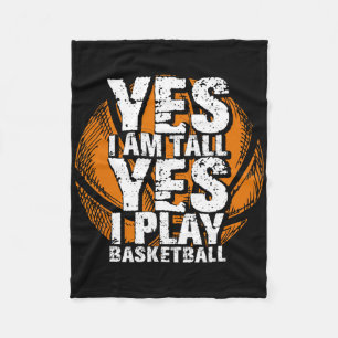 Leuk Ja Ik ben Lang Ik speel Bysketbyll Hoops Spel Fleece Deken