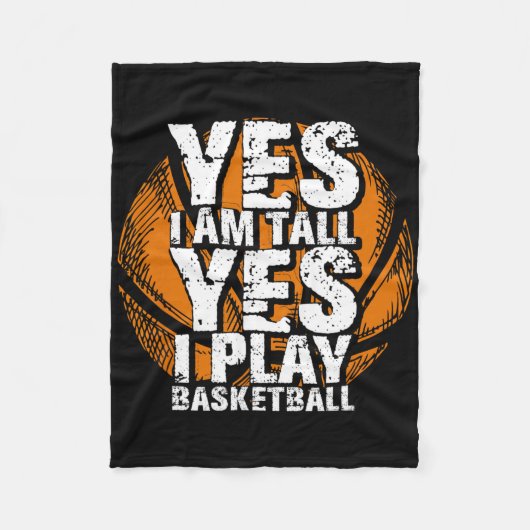 Leuk Ja Ik ben Lang Ik speel Bysketbyll Hoops Spel Fleece Deken (Voorkant)