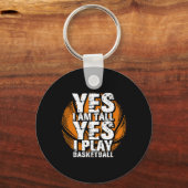 Leuk Ja Ik Ben Lang Ik Speel Bysketbyll Hoops Spel Sleutelhanger (Voorkant)
