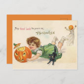 Leuk  Jack O' Lantern Halloween Veel succes Briefkaart (Voorkant / Achterkant)