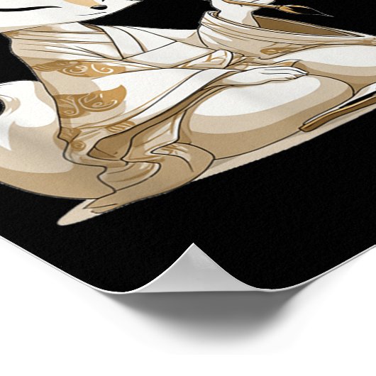 Leuk Japans Kitsune kostuum voor liefhebbers van k Poster (Hoek)