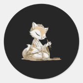 Leuk Japans Kitsune kostuum voor liefhebbers van k Ronde Sticker (Voorkant)