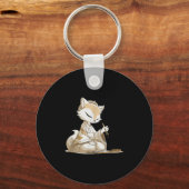 Leuk Japans Kitsune kostuum voor liefhebbers van k Sleutelhanger (Voorkant)