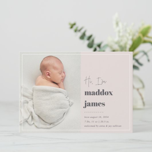 Leuk je te ontmoeten | Aankondiging moderne foto v (Staand voorkant)