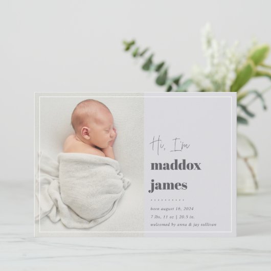 Leuk je te ontmoeten | Aankondiging moderne foto v (Staand voorkant)