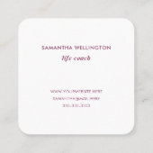 Leuk je te ontmoeten creatieve Paarse typografie Vierkante Visitekaartje (Achterkant)