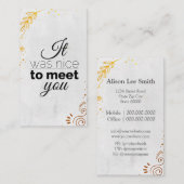 Leuk je te ontmoeten. goudsieraden visitekaartje (Voorkant / Achterkant)