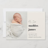 Leuk je te ontmoeten | Moderne fotogeboorte Aankondiging (Voorkant)