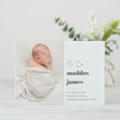 Leuk je te ontmoeten | Moderne fotogeboorte Aankondiging (Staand voorkant)