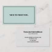 Leuk je te ontmoeten visitekaartje (Voorkant / Achterkant)