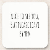 Leuk je te zien, maar laat het voor 21.00 uur bier onderzetter (Voorkant)