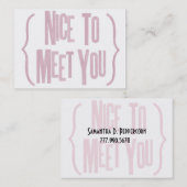 Leuk je Visitekaartje te ontmoeten (Voorkant / Achterkant)