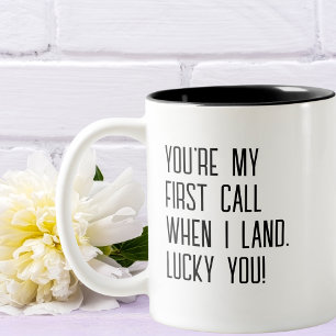 Leuk Jij bent mijn eerste oproep als ik land, gelu Tweekleurige Koffiemok