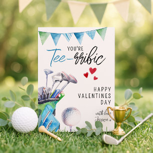 Leuk Jij Bent Tee-rrifiek Golf Thema Valentijnsd Feestdagenkaart